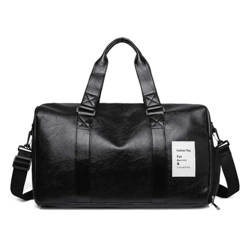 Fitness bag leather sports bag mens dry and wet bag womens training shoes fitness yoga travel storage bag shoulder exercise bag 241220