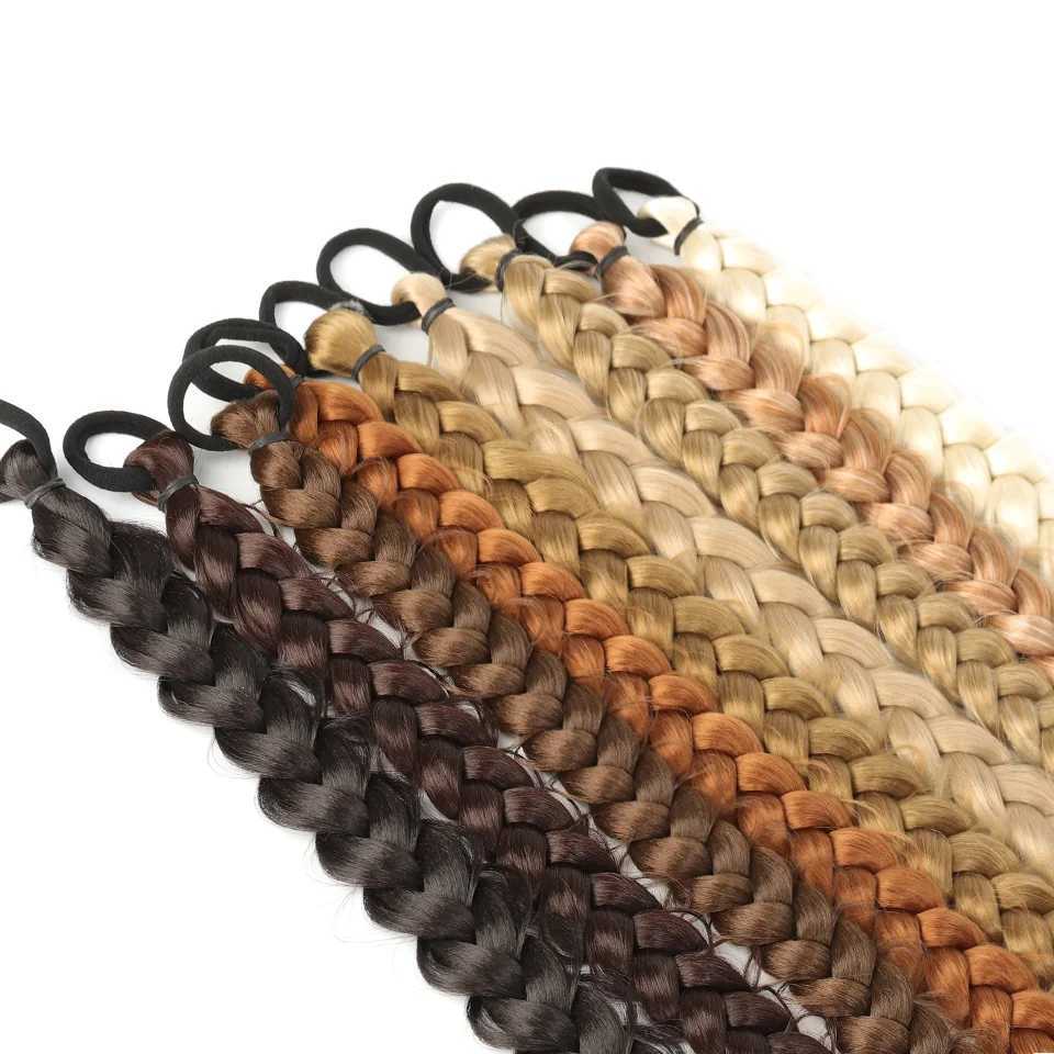 24 Inch Synthetic Long Braided Ponytail Hair Extensions For Women High Temperature Fiber Hair AccessoriesXJ241221
