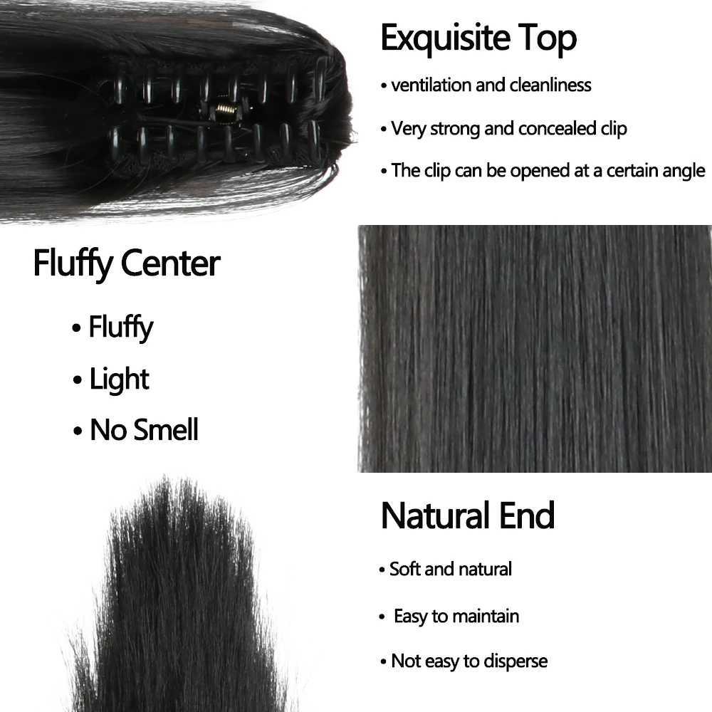 AZQUEEN 24 Inch Synthetic Long Straight Claw Clip On Ponytail Hair Extensions Black Brown Blonde Heat Resistant Fiber PonytailXJ241221