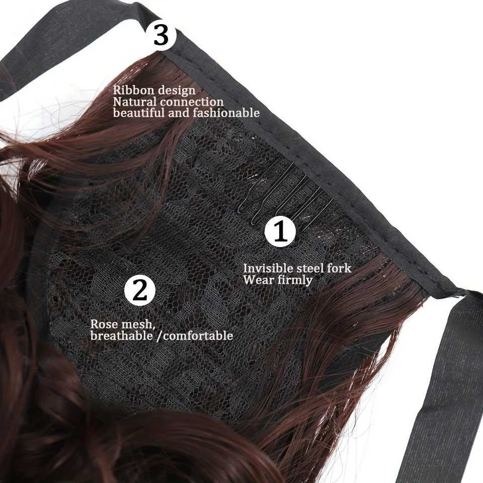 Elegant Womens Straight Hair Ponytail Extensions Long Stylish Synthetic Hair for Daily Use Easy Drawstring AttachmentXJ241221