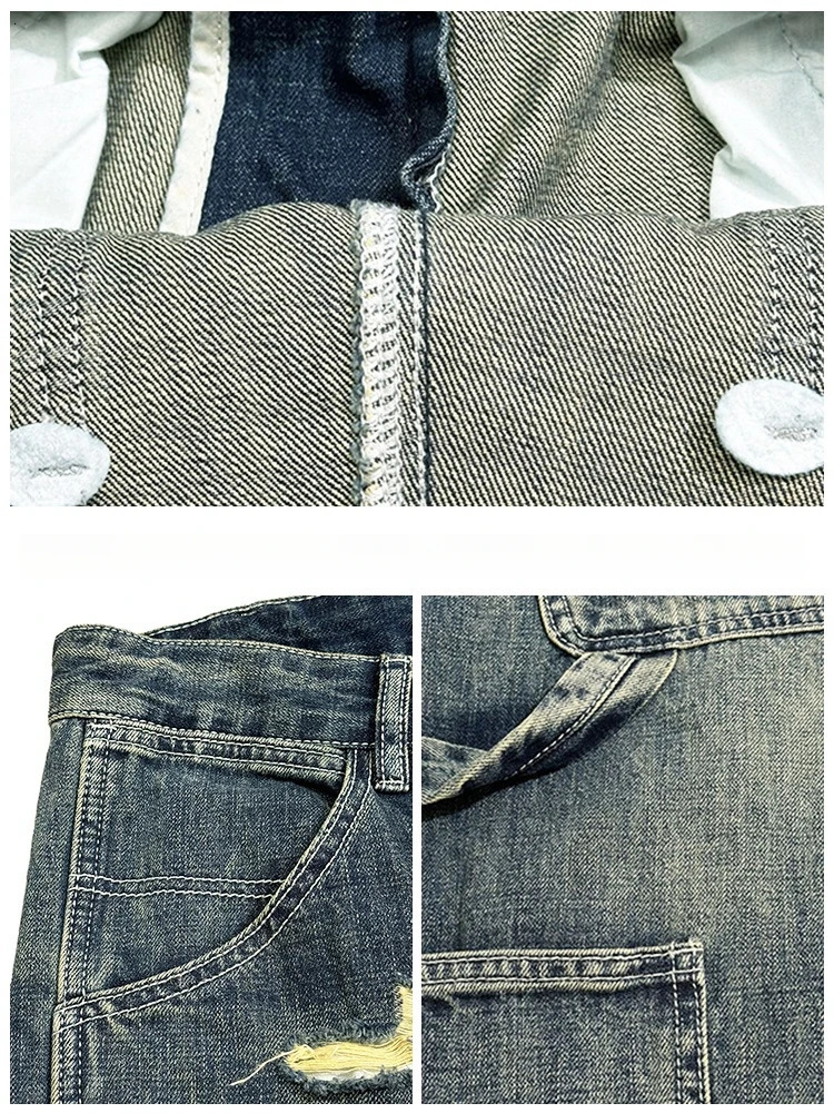 High Quality Ripped Patch Baggy Jeans Korean Fashion Loose MenS Clothing Streetwear Denim Cargo Men Pants Harajuku Trousers 241218