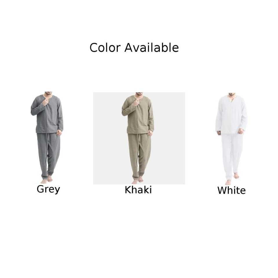Mens long sleeved T-shirt pants 2PCS pajama set breathable loose thin pajama mens pajama casual wear pajama W241221