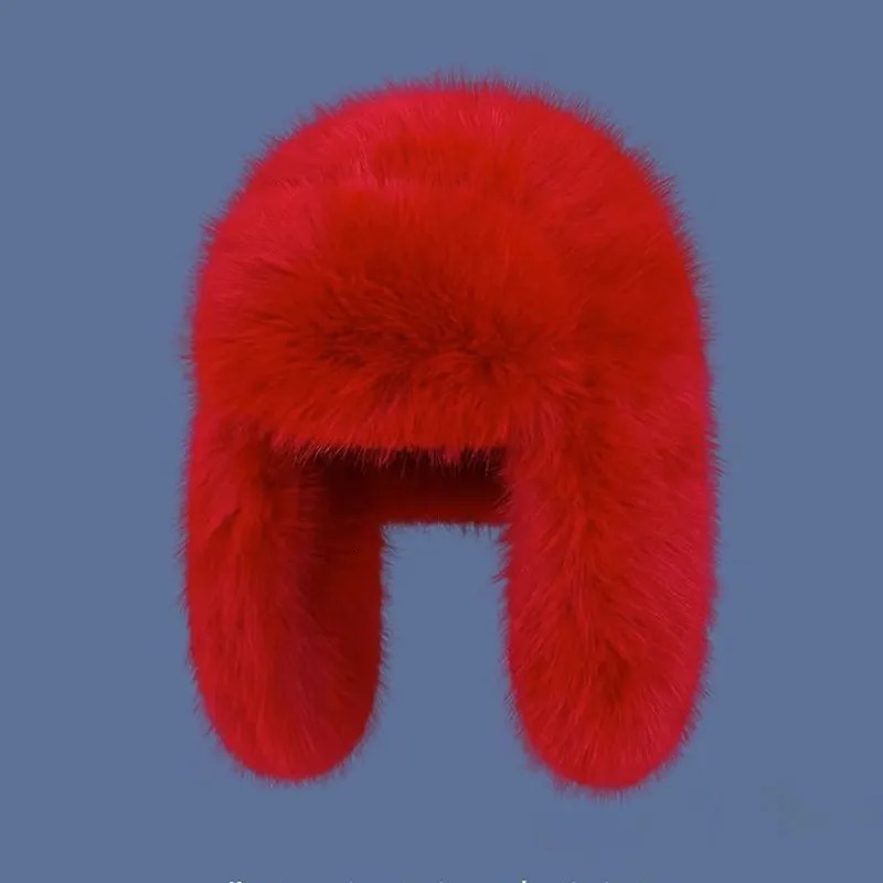 Winter faux mink plush hat for womens outdoor bicycles Lei Feng hat thick windproof earmuffs warm hat 241220