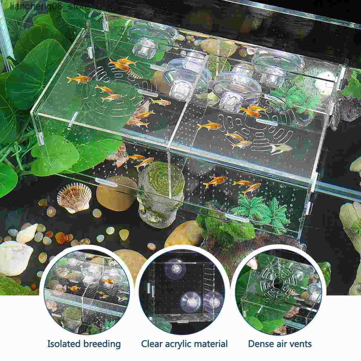 Other Pet Supplies POPETPOP transparent acrylic fish tank isolation box aquarium incubator fish tank incubator L240910