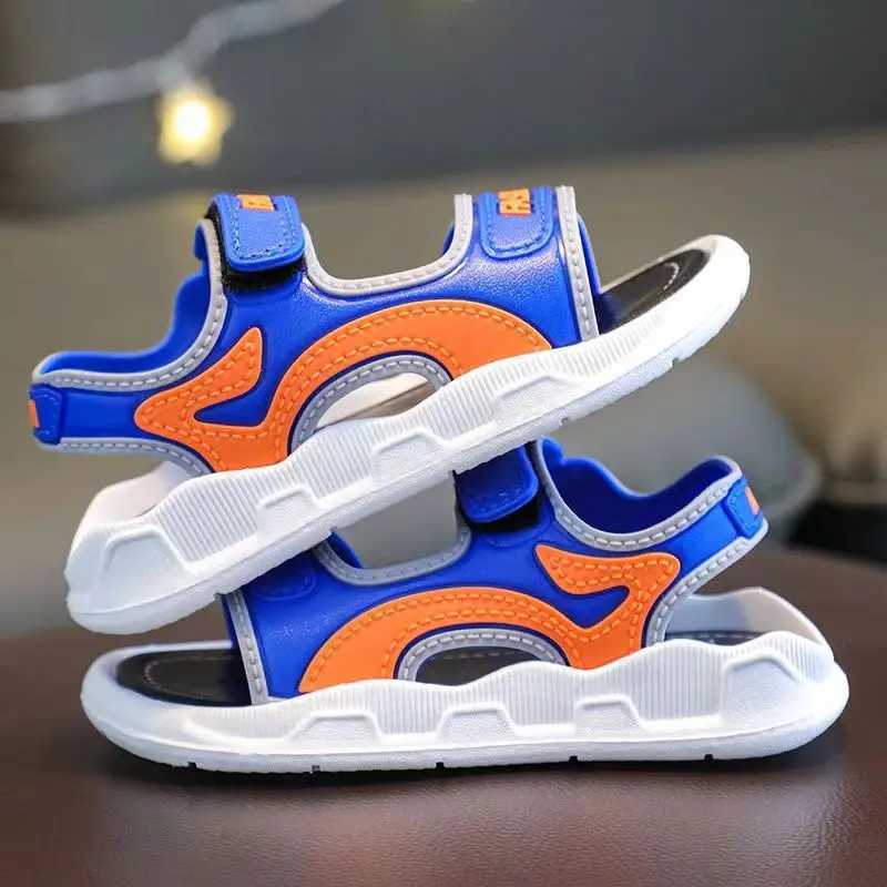 Sneakers Boys Trendy Sandals With Adjustable Hook Loop Fastener Kids Casual Summer Outdoor Walking Shoes With Assorted Colors H241221