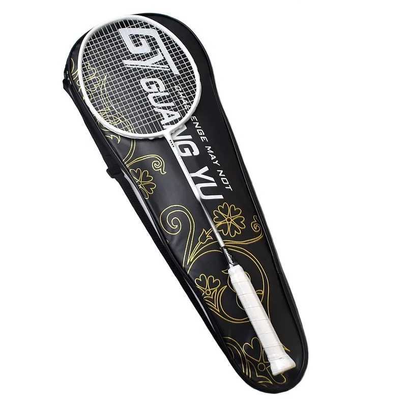 Original ultra light offensive mens and womens adult badminton racket single racket carbon fiber badminton racketW241221