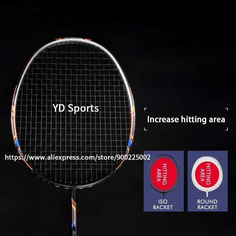 2PCS/professional 0U all carbon fiber badminton racket with high tension 35LBS 3KG adult racket for sportsW241221