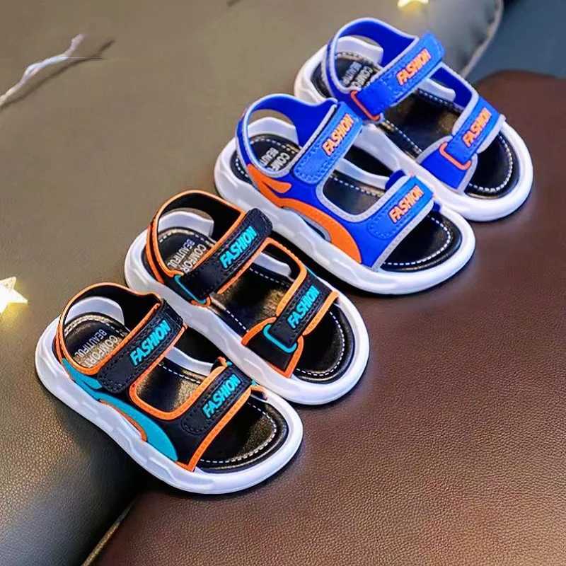 Sneakers Boys Trendy Sandals With Adjustable Hook Loop Fastener Kids Casual Summer Outdoor Walking Shoes With Assorted Colors H241221