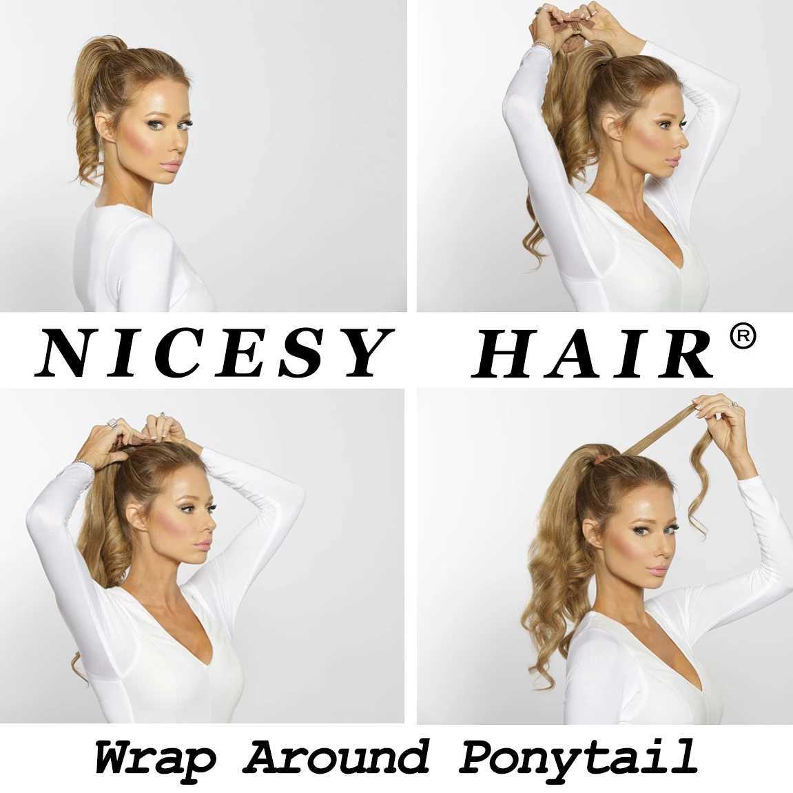 Synthetic Ponytail Extensions Wrap Around Clip In PonyTail Hair Hairpiece Long Straight Hairstyle For Women 22Inch/32InchXJ241221