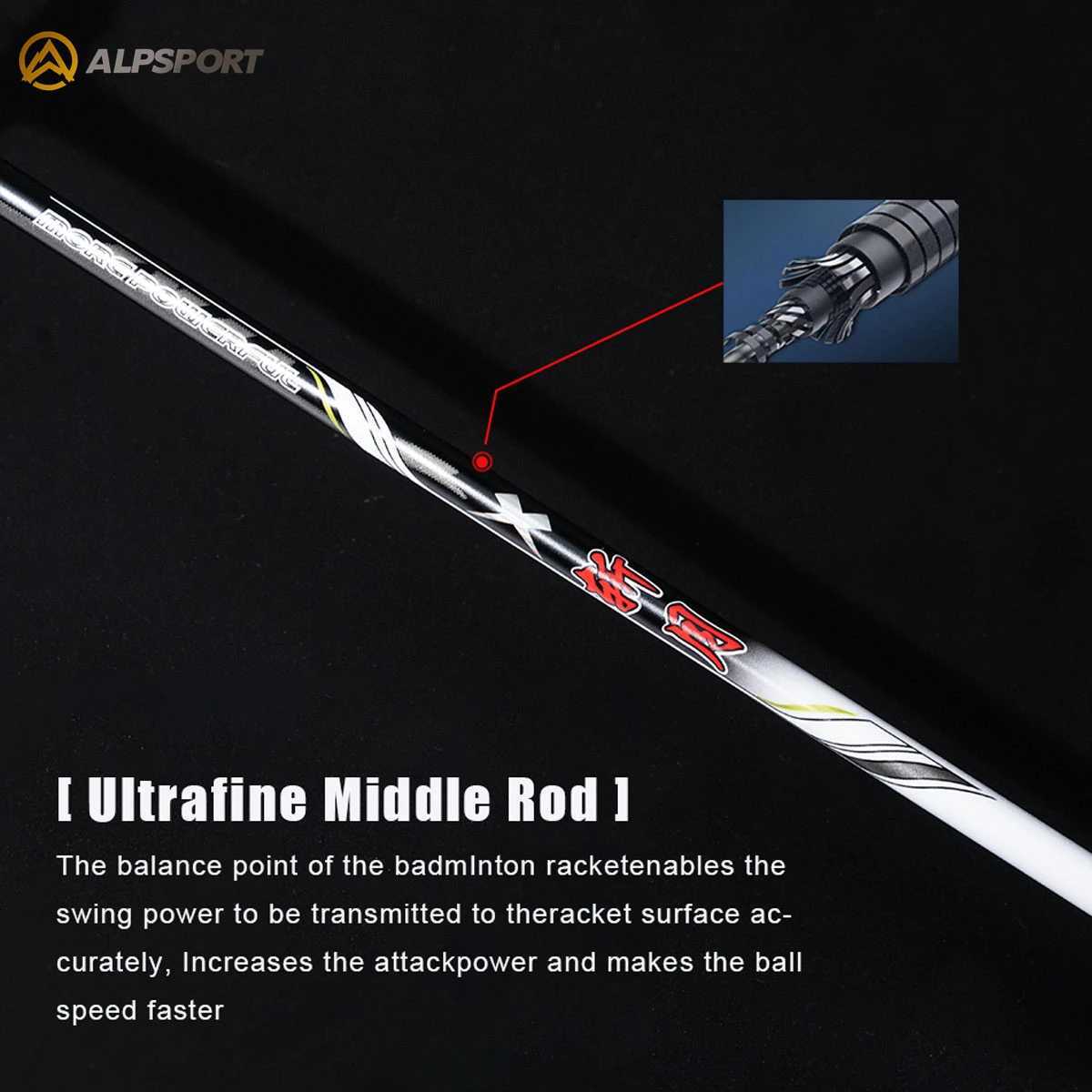 Alpsport ZY 3U Expense 90g T800 Badminton Stand Imported Original Up to 38 Pound Hit Sound Professional Carbon FiberW241221