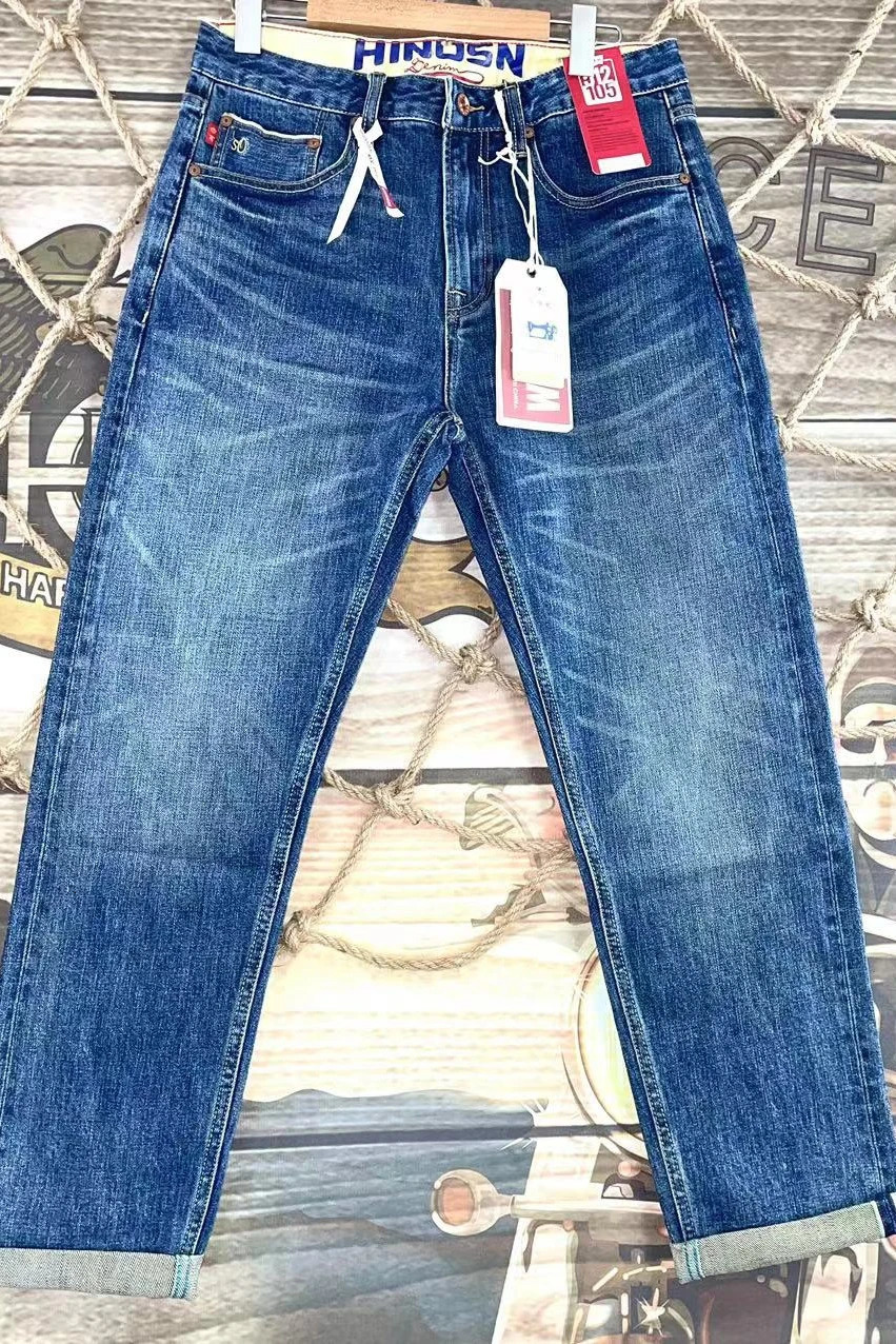 Autumn Winter Heavyweight Red Selvedge Stretch Denim Jeans for Men High Quality Vintage Straight Tapered Pants Y2k Youth Male 241220