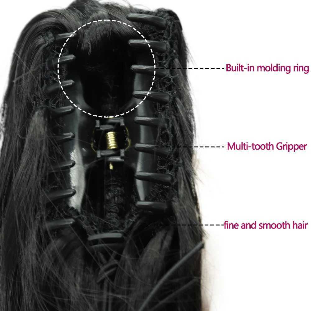 AZQUEEN 22 Inch Synthetic Long Straight Hair Ponytail Claw Clip For Woman Fake Hairpiece For Black Brown Golden WomenXJ241221