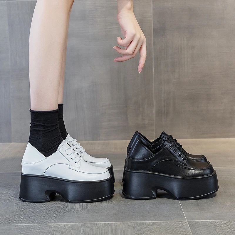 AIYUQI Women's Shoes Platform Spring England Style Women's Loafers Retro Lace Up Small Size Fashion Girls Shoes