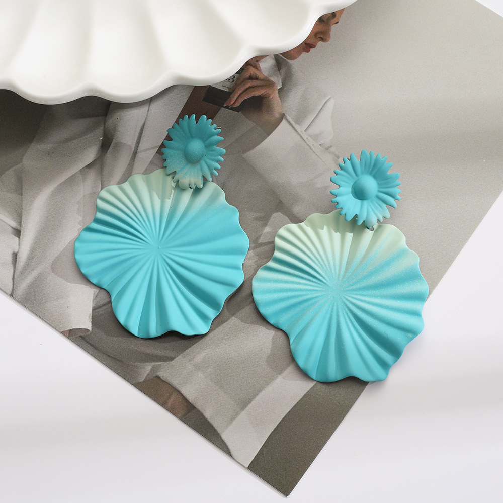 Geometric Style Women's Earrings with Multi-Color Spray Painting - Designer Drop Dangles Wholesale Available