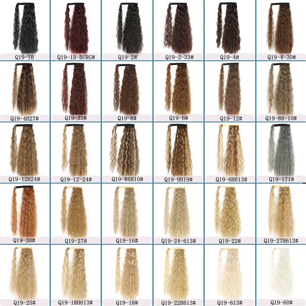 Long Corn Wavy Ponytail Hair Extensions Hairpiece Natural Synthetic Wrap Around Clip In Pony Tail Fake Hair Black Brown ForWomenXJ241221