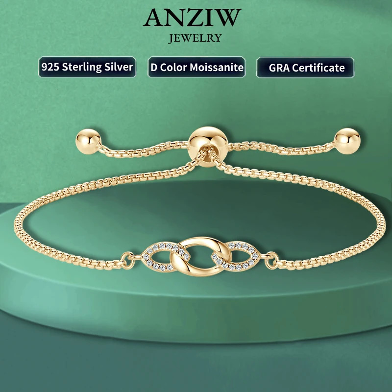 Trendy Stretch Adjustable Bracelet Real 925 Silver Plated Gold Bracelet for Women Fine Jewelry Gift Hand Chain 241214