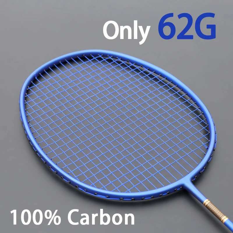 Super Light 8U 62g 00% carbon fiber badminton racket offensive racket professional training racketW241221