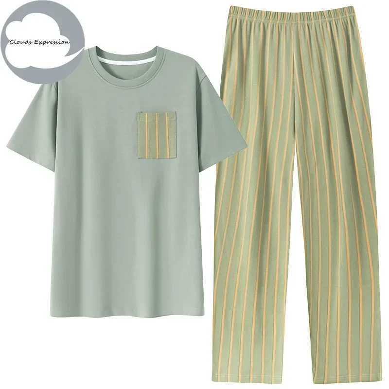 Summer Knitted Cool Mens Pajama Set Casual Pjs Lounge Mens Pajama W241221