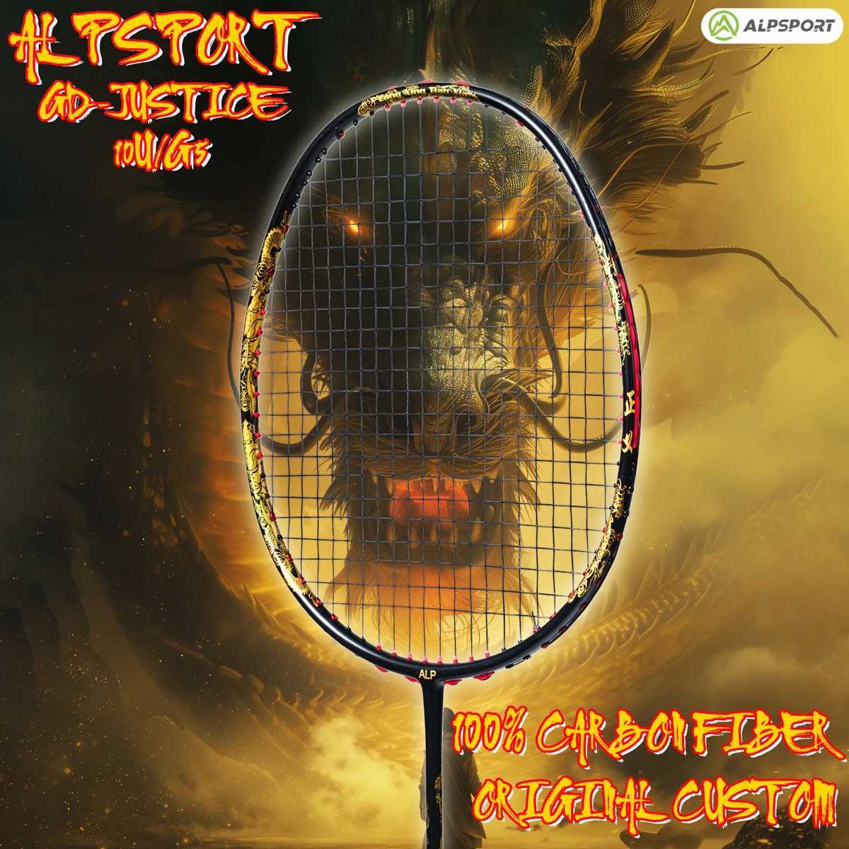 ALP GD 0U Badminton Racket 52g T800 Ultralight MAX 32lbs T800 Carbon Fiber including Badminton String and Badminton BagW241221