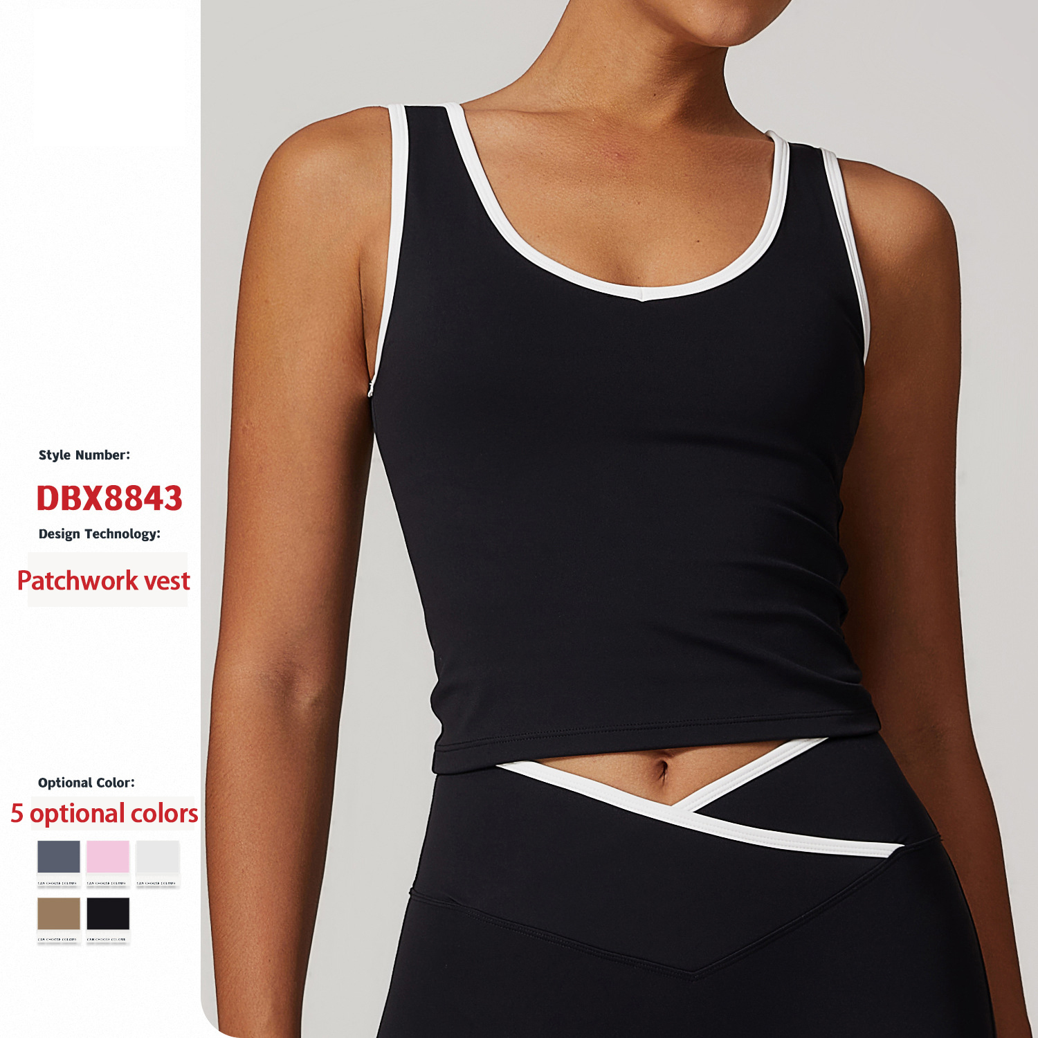 Skinny Nude Color Clash Sports Tank Top Women Backless Yoga Tank Top Fitness Clothing Outer Sports Tops