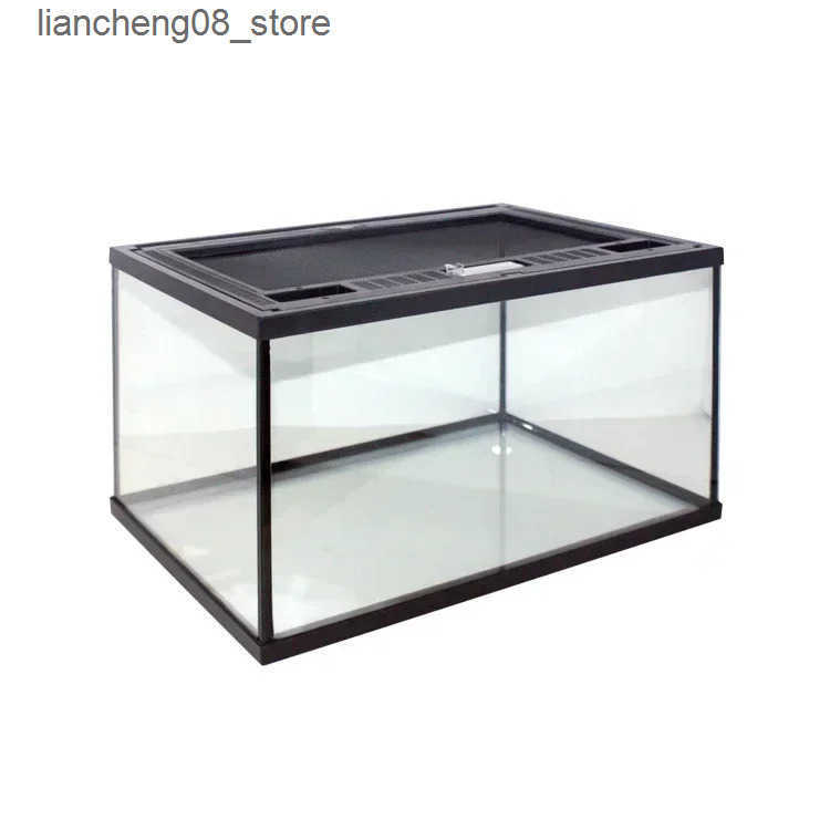 Other Pet Supplies Reptile Pet Glass Feeding Box Turtle Terrarium Rainforest Ecological Tank Snail Crab Snake Spider Horned Frog Feeding Box L240910