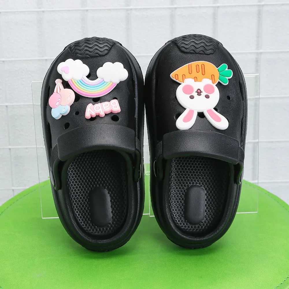 Sneakers Summer childrens sandals hole childrens shoes slider soft anti slip cartoon DIY design hole baby shoes beach boys and girls H241221
