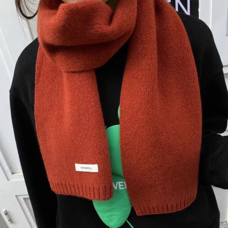 Parent Child Couples Small Scarf 100% Pure Wool Scarf Women Winter Solid Wool Shawls Wraps Pashmina Cashmere Scarves SA407 241220