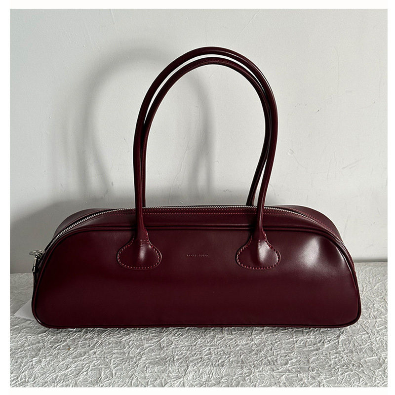 ZR DIARY Vintage Underarm Bags Female Cow Leather Large Capacity Rivet Decor Single Shoulder Bowg Bag