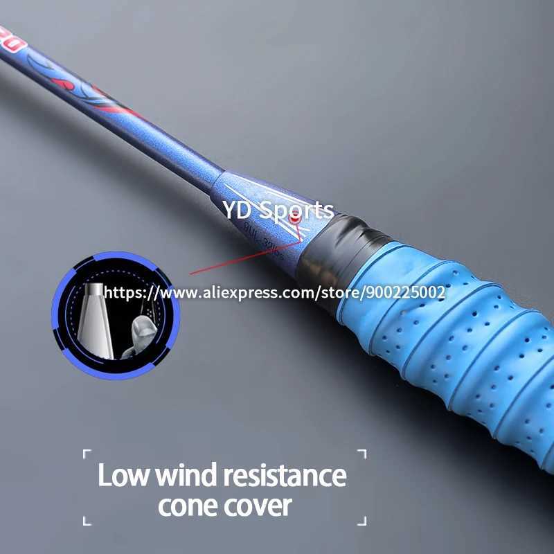 Ulralight 9U 57G carbon fiber badminton racket with pocket strings professional racket maximum tension 32lbs G5 pad high-speedW241221
