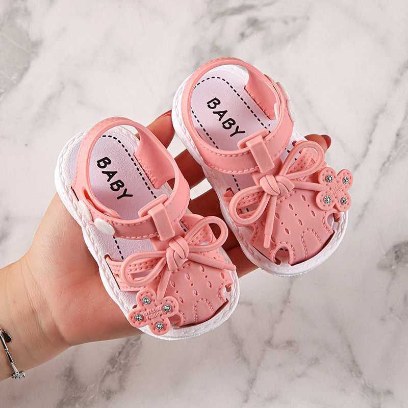 Sneakers Trendy Cute Bowknot Sandals For Baby Girls Breathable Lightweight Walking Shoes For All Seasons H241221