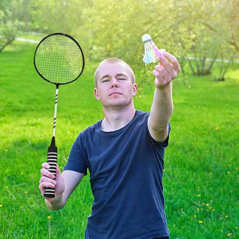Badminton Racket Set 2 Player - Lightweight Badminton Racquets Replacement for Badminton Devices with Elastic Strings Suitable for Beach UseW241221