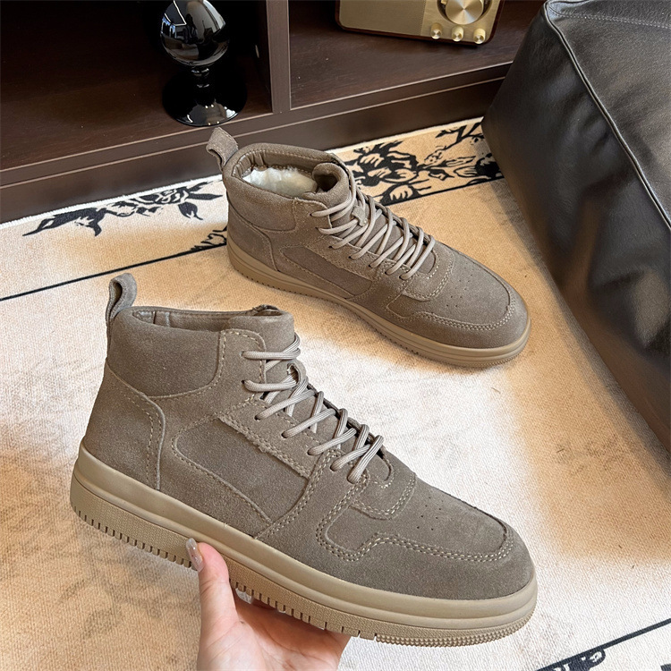 2024 new designer boot Sangpo Snow Boots Winter Men's Fur Integrated Men's Shoes With Lace Up Anti Slip Thick Wool Warm Cotton Shoes For Men