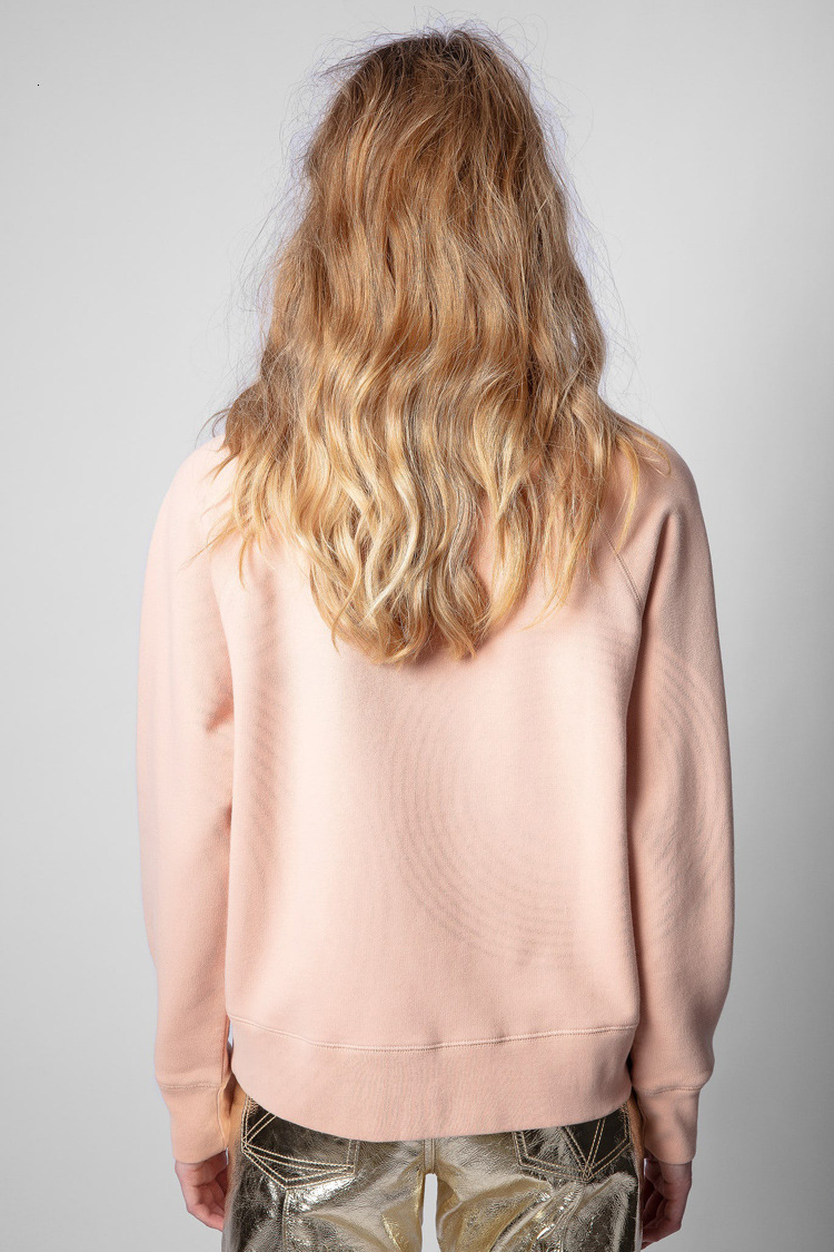 Letter Embroidery For Women Round Neck Long Sleeve Classic Pullover Cotton Sweatshirt Fashion Y2k Tops