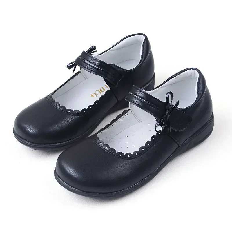 Sneakers Children Student Black Leather Shoes For School 3-17Years Old Kids Performance Dress Shoes Girls Princess Shoes Soft comfortable H241221