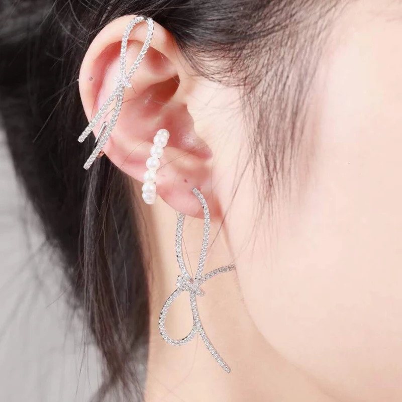 925 sterling silver light elegant pearl earrings for women piercing small ear cuff wedding accessories high jewelry 241220