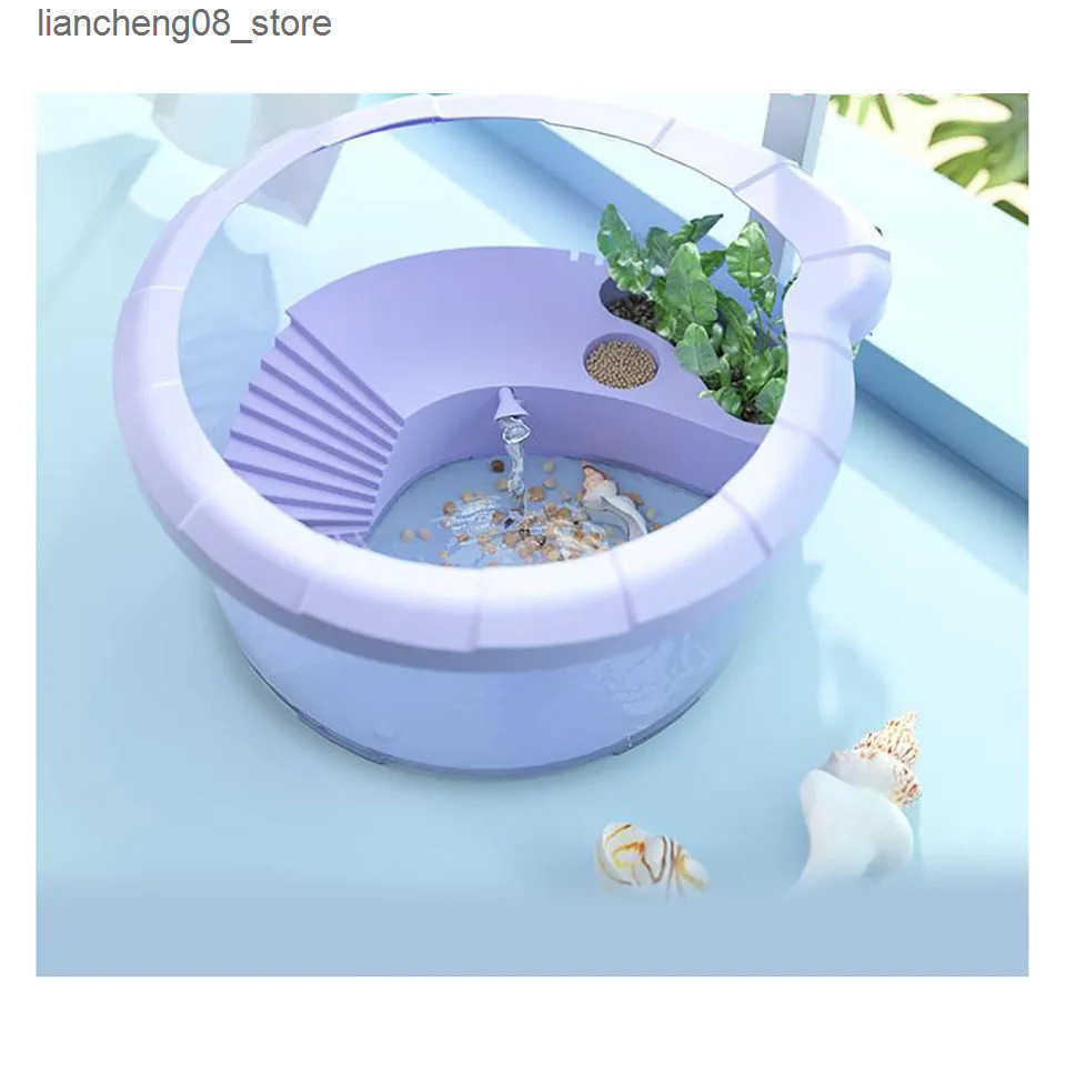 Other Pet Supplies A small aquarium with a turtle tank breeding box equipped with a drying platform and a climbing platform L240910