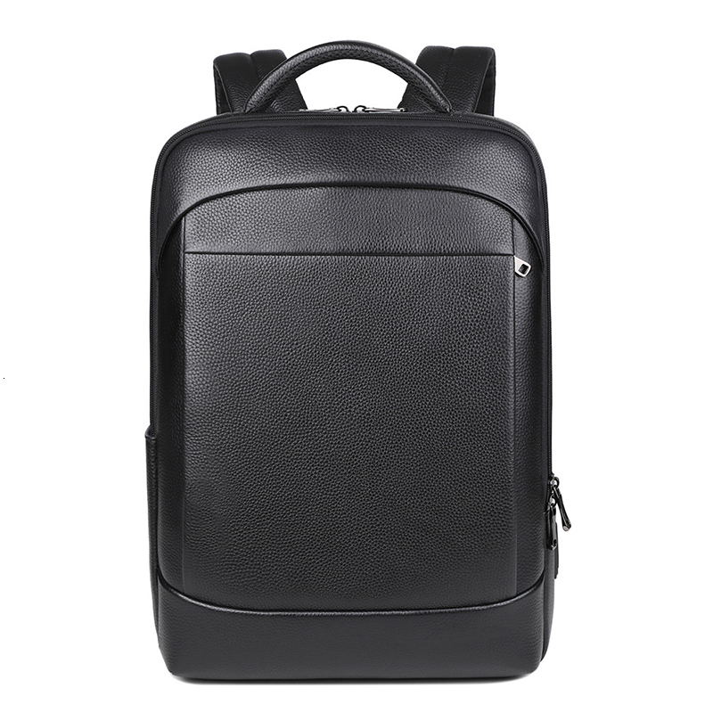 100% Genuine Leather For Men 15.6 Inch Laptop Backpack USB Charge Anti-Theft Waterproof Large Capacity Male Travel Bags
