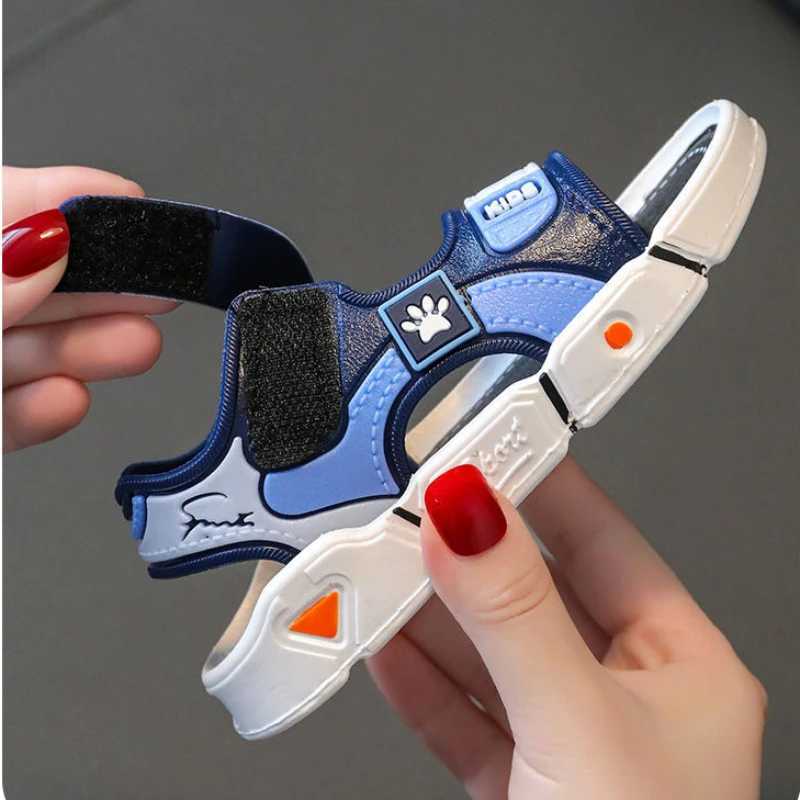 Sneakers Childrens Summer Boys Rubber Sandals Baby Shoes Kids Flat Child Beach Shoes Sports Soft Non-slip Casual Toddler Sandals H241221