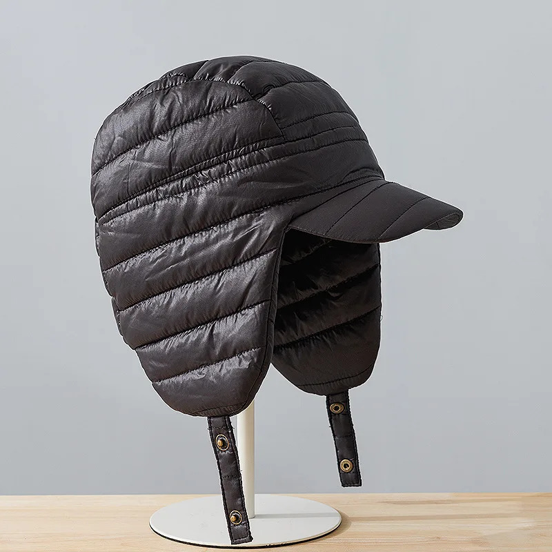 Japanese Down Cotton Thunder Hood Mens and Womens Winter Bicycle Helmets Inner Lining Cold Protective Earrings Warm Bomber Hat 241220