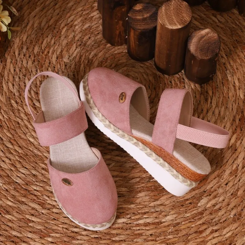 Summer Women en Plain 6cm Wedge Sandals Handmade Ladies Casual Comfortable womens shoes