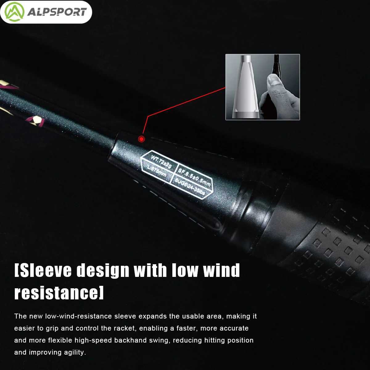 Alpsport HQ 6U all carbon fiber badminton rack maximum weight 35 pounds Japanese ukiyo-e black Raket 00% original designW241221