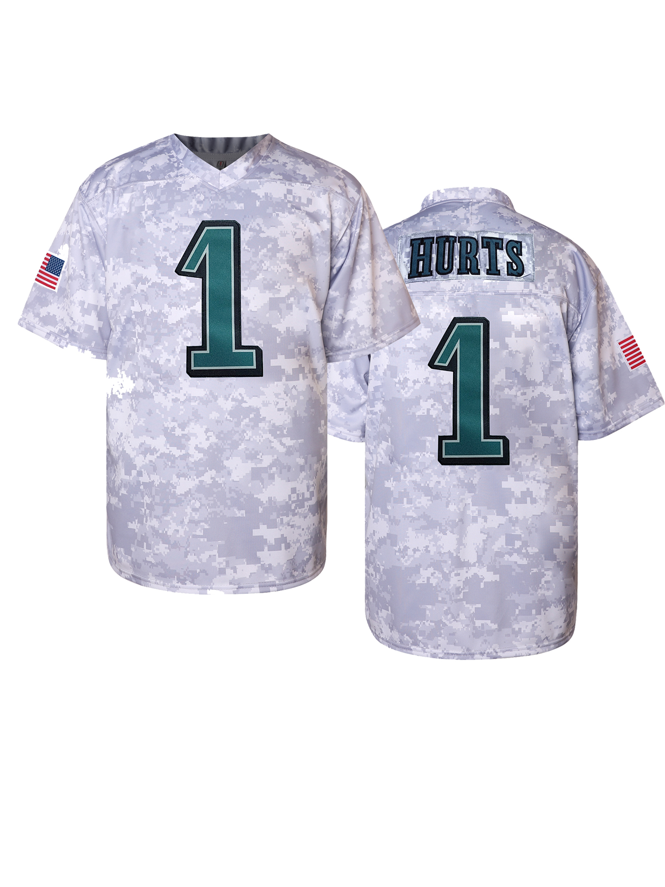 Mens Football Jersey 1 HURTS 26 BARKLEY 62 KELCE V-Neck Sports Top with Alphabet Pattern Casual Breathable Knit Fabric Four Seasons Party & Sports Occ