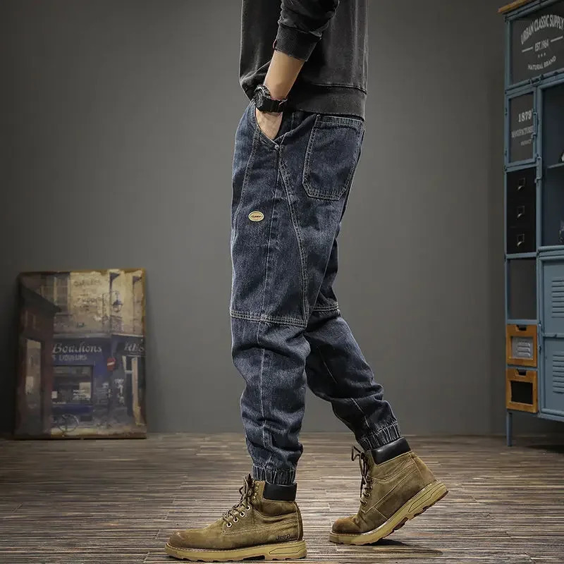 Black Trousers Torn Broken Loose Ripped Baggy Jeans for Men with Holes Man Cowboy Pants Kpop y Korean Style ner Denim 241218