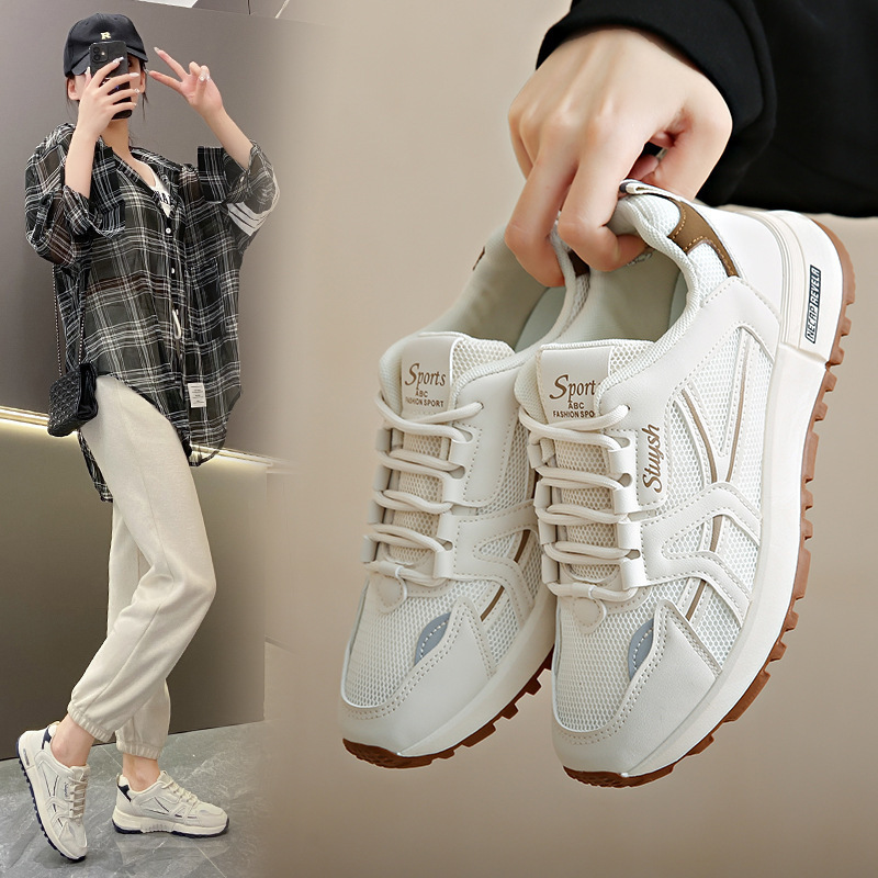 2025 Thick Sole Mens Sneakers Fashion Man Shoe Versatile Vulcanized Shoe Lace Up Outdoor Running Shoes
