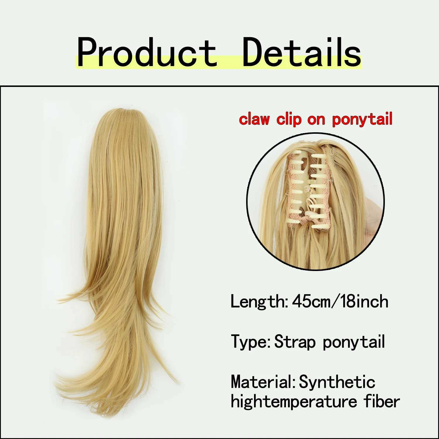 MERISIHAIR Synthetic 18Inch Natural Wavy Ponytail Hair Extension Black Brown Claw Clip Pony Tail Heat Resistant Fake HairpieceXJ241221