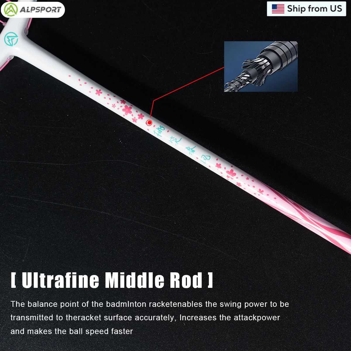 ALP TX 4U professional ultra light offensive badminton racket T800 carbon fiber imported carbon fiber original imported from the United StatesW241221