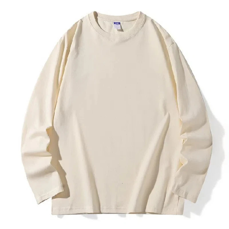 Spring and Autumn Mens Splicing Pullovers ONeck Fashion Solid Loose Versatile Minimalist Casual Long Sleeve Top 241217