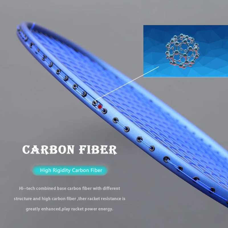 Super Light 8U 62g 00% carbon fiber badminton racket offensive racket professional training racketW241221
