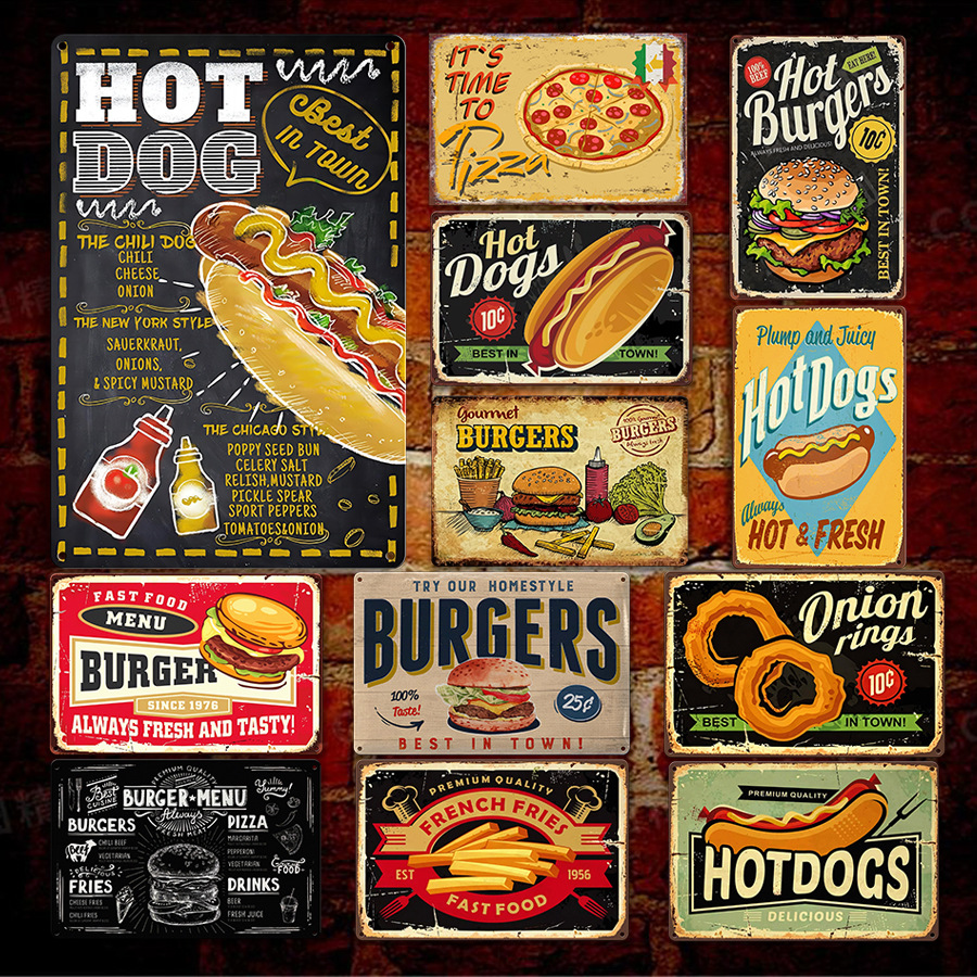 Custom 20*30cm Metal Poster Retro Vintage Tin Sign Metal Sign Custom Print Wall Decor Metal Poster Sign WLL