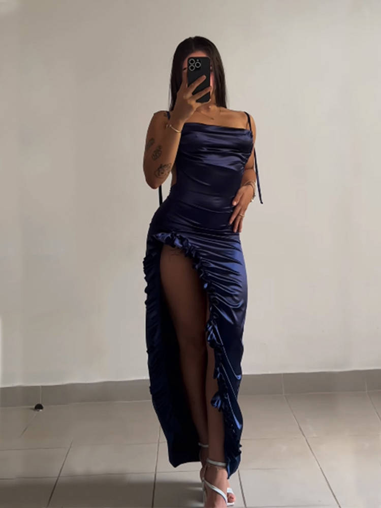 2024 Europe and the United States explosive new cross-border dress summer senior sense Y2K sexy halter Spice Girl dress